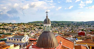 Aerial view of Santiago de Cuba.