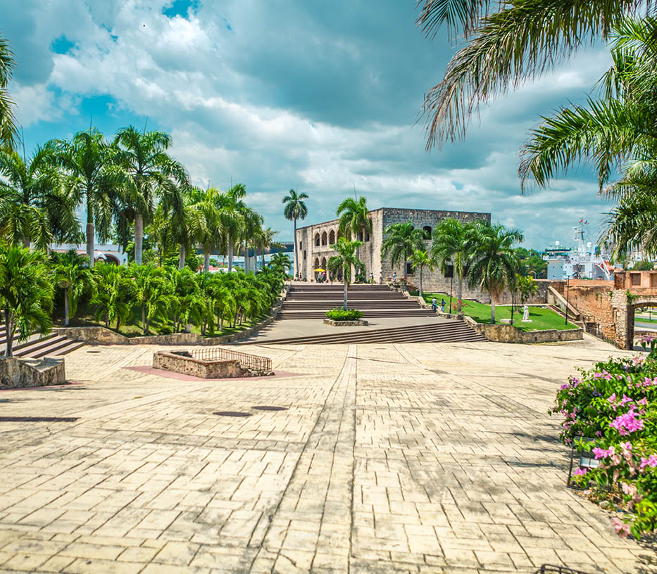 Christopher Columbus Palace on Piazza di Spagna in the historic center of Santo Domingo, Dominican Republic