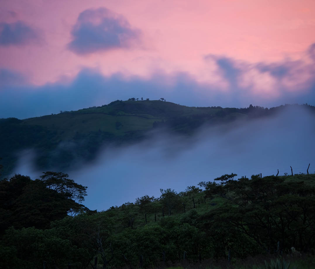 Beautiful Costa Rica evening sunset near Monteverde