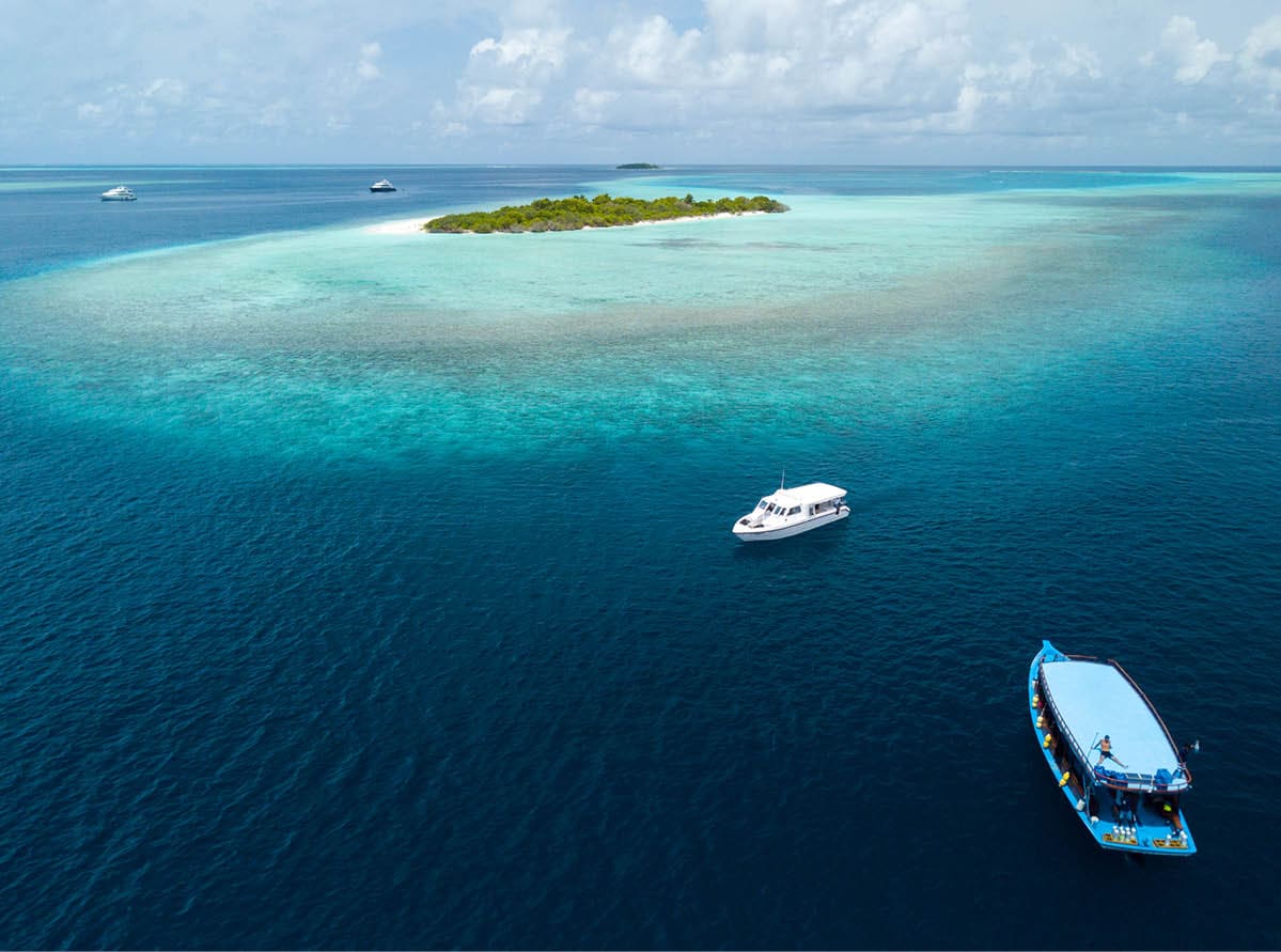 Aerial view of the Maldives, Baa Atoll 