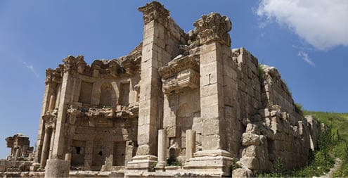  Temple of the Nymphs in Jerash, Jordan  