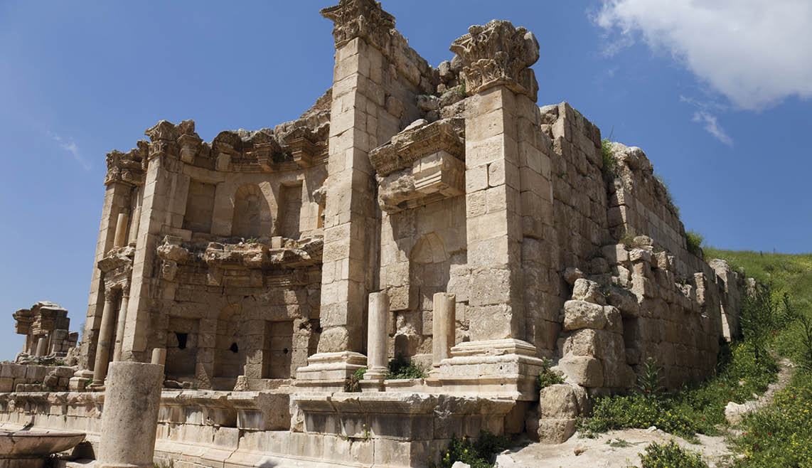  Temple of the Nymphs in Jerash, Jordan  
