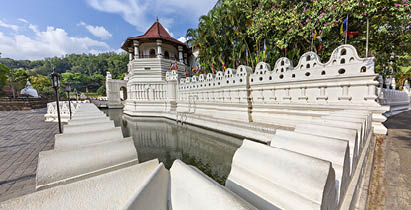 View over the Buddhist Temple of Tooth Relic in Kandy, Sri Lanka
