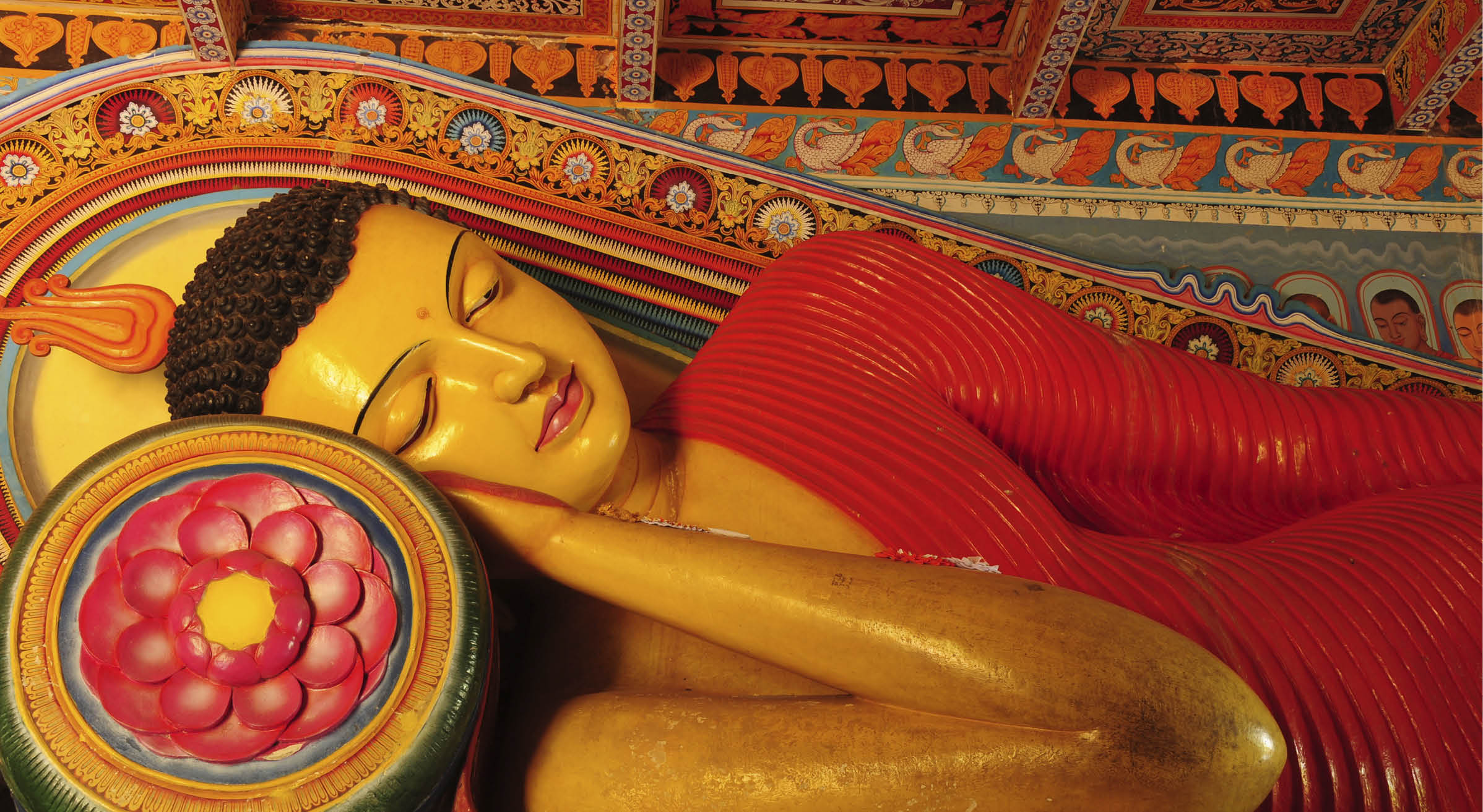 Wide angle image of reclining Buddha 'Ananda' from 207 BC , long exposure using tripod.