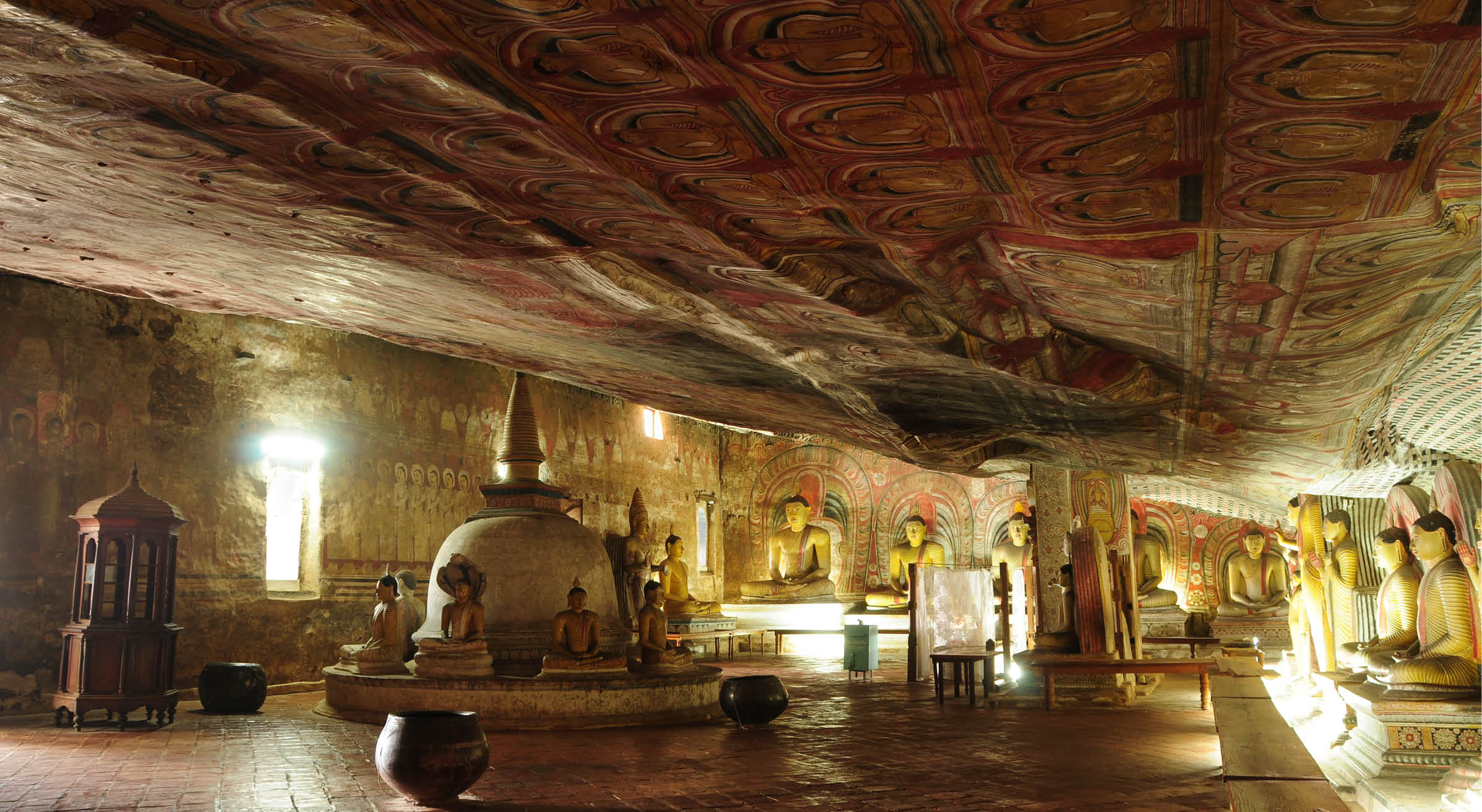 Wide angle image using a tripod of cave 2 the Royal Rock Temple a world UNESCO sight from the 1st century BC.