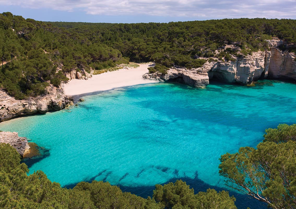 Cala Mitjana y Mitjaneta in Menorca Ciutadella at Balearic Islands