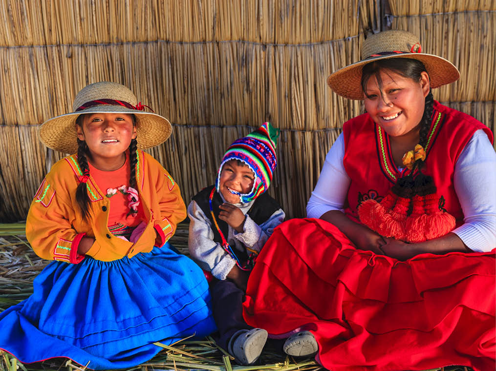 Uros are a pre-Incan people that live on forty-two self-fashioned floating island in Lake Titicaca Puno, Peru and Bolivia  They form three main groups: Uru-Chipayas, Uru-Muratos  and the Uru-Iruitos  The latter are still located on the Bolivian side of Lake Titicaca and Desaguadero River  The Uros use bundles of dried totora reeds to make reed boats (balsas mats), and to make the islands themselves  The Uros islands at 3810 meters above sea level are just five kilometers west from Puno port http:  bem 2be pl IS peru_380 jpg