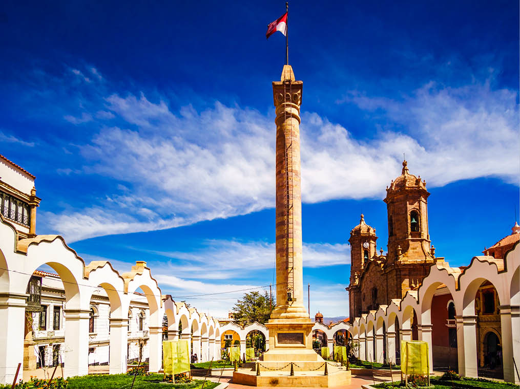 View on main square Plaza 10 de Noviembre in Potosi - Bolivia