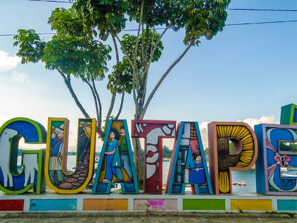 Colorful Guatape Sign in Guatape near Medellin, Colombia