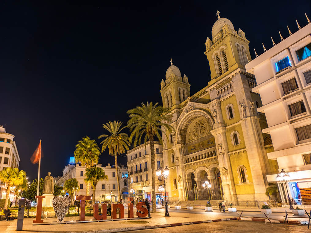 The Cathedral of St  Vincent de Paul in Tunis, the capital of Tunisia