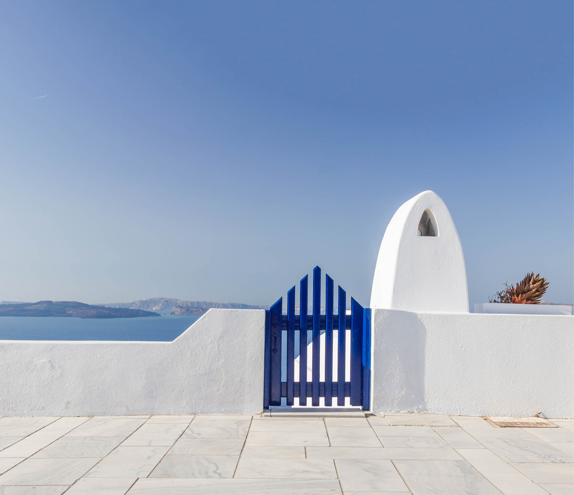 View on Oia in Santorini Greece