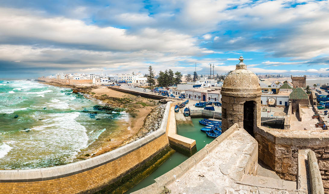 Landscape with old fortress and fishing port of Essaouira, Morocco