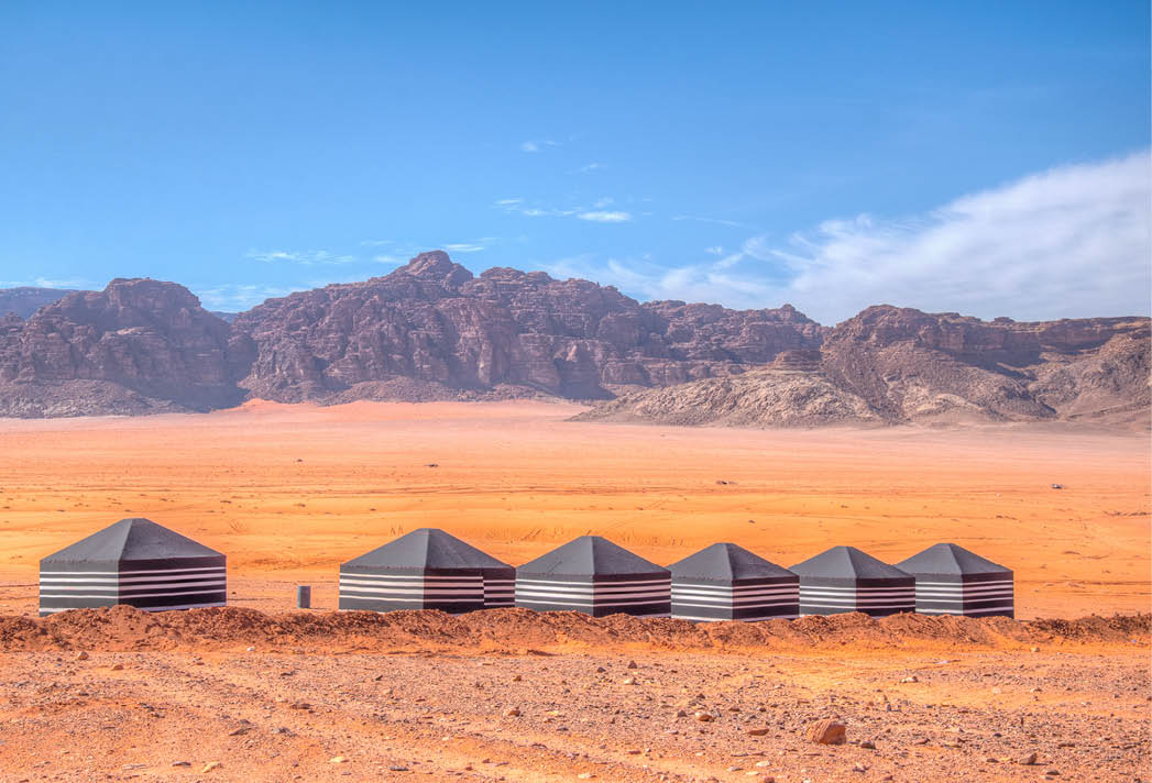 Tourist camping at Wadi Rum, Jordan