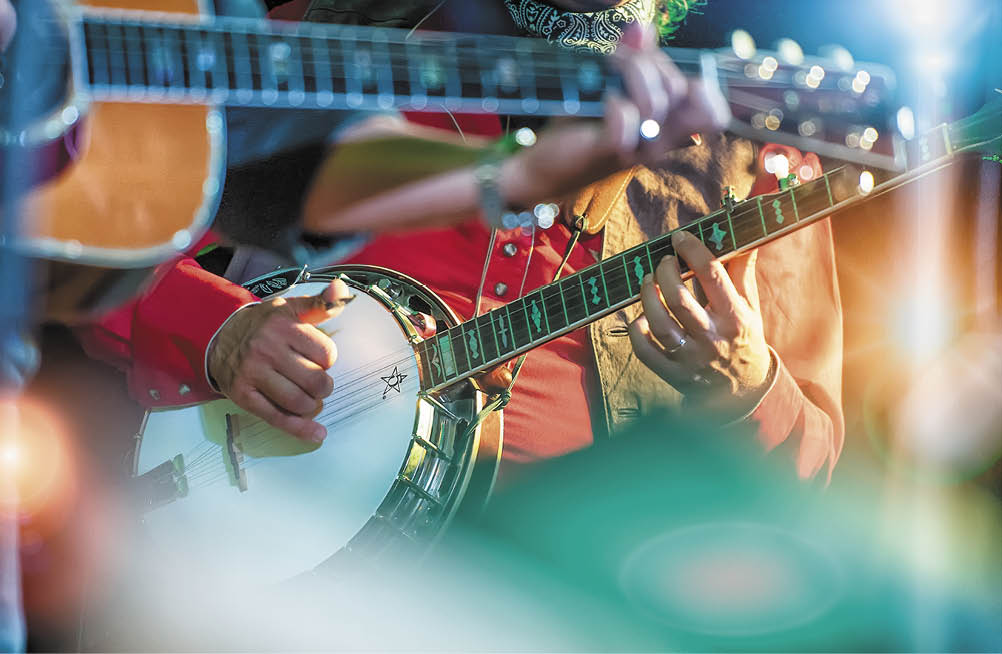 Banjo player in the country band