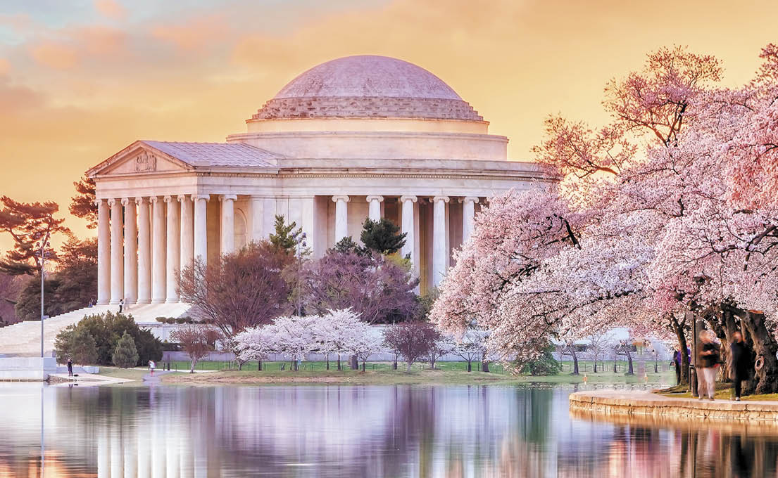 Jefferson Memorial during the Cherry Blossom Festival in Washington, DC, United States