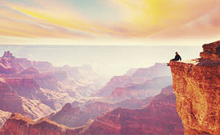 Picturesque landscapes of the Grand Canyon, Arizona, USA  Beautiful natural background  travel sunset freedom