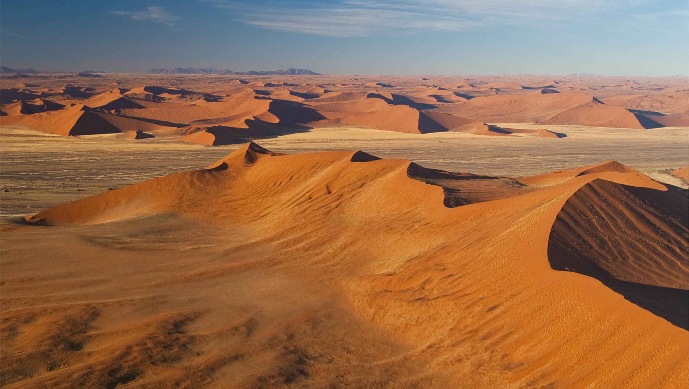 Dunes from Namib desert, Namibia. View from plane.
