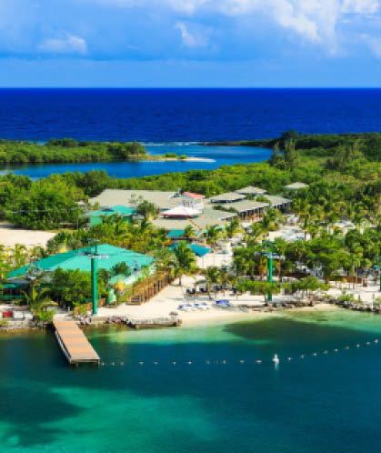 Panoramic view of the Roatan Island, Honduras