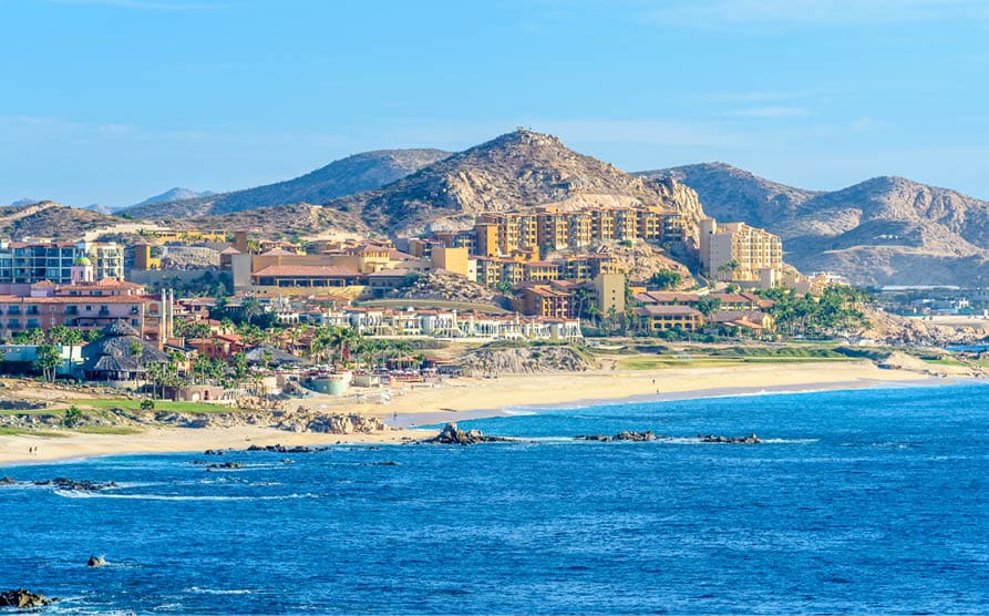 Mexico coastline with beautiful view over ocean in San Jose del Cabo.