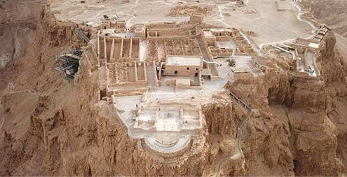 Masada - Aerial image of the ancient fortification in the Southern District of Israel