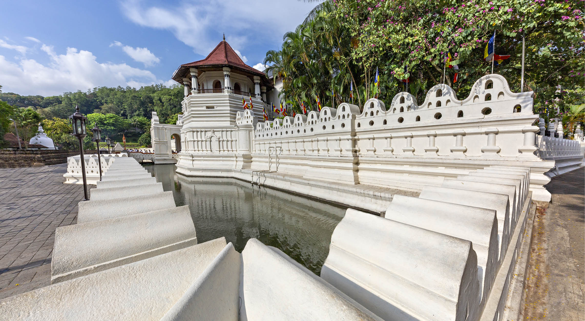 View over the Buddhist Temple of Tooth Relic in Kandy, Sri Lanka