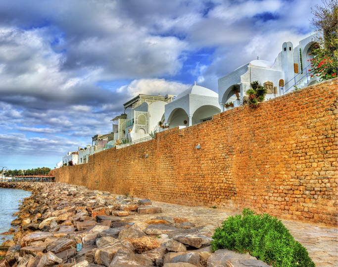 Medina of Hammamet on the Mediterranean coast in Tunisia. North Africa