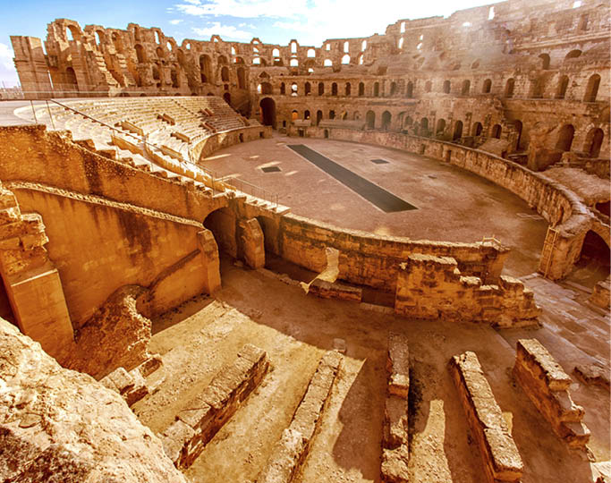 Amphitheater in El Djem, Tunis, Sahara