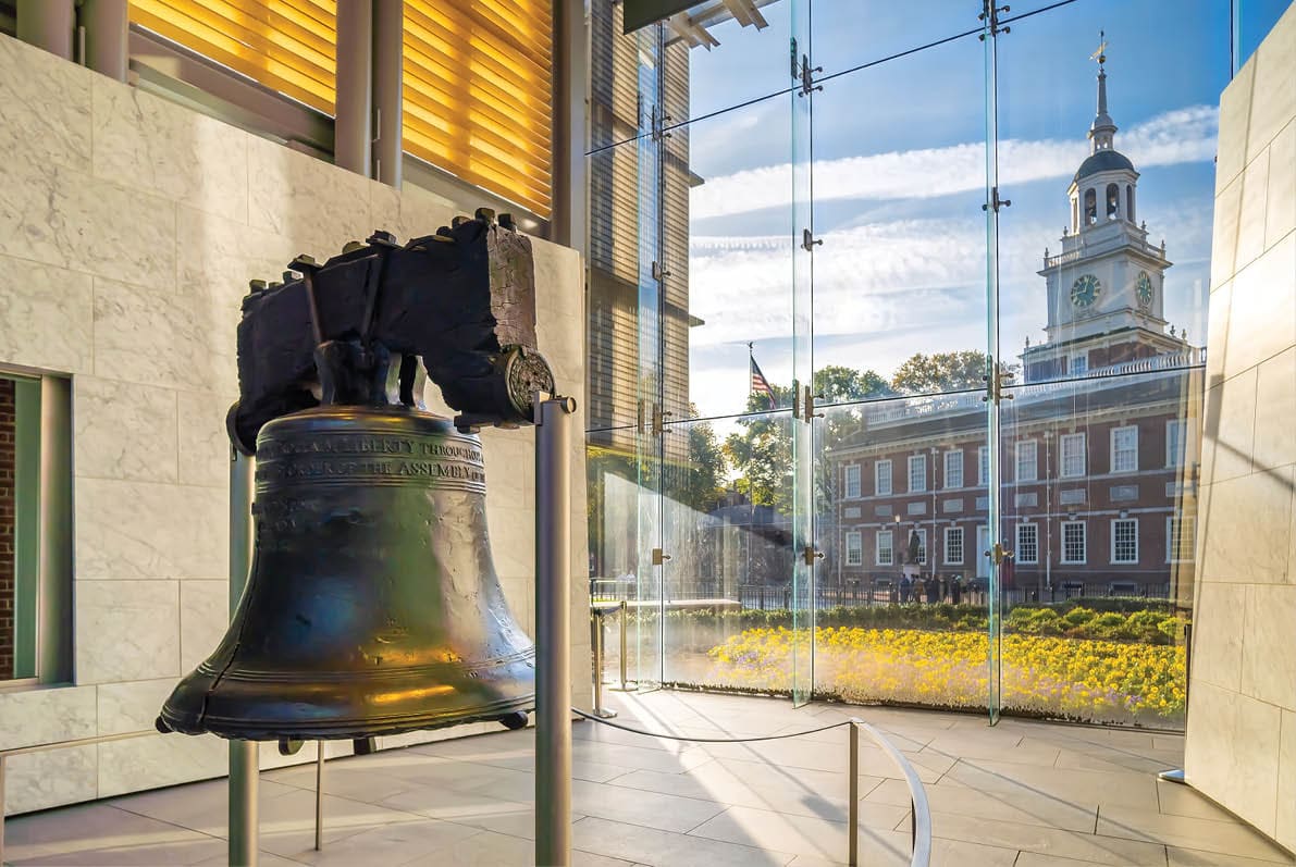 Liberty Bell old symbol of American freedom in Philadelphia Pennsylvania, USA