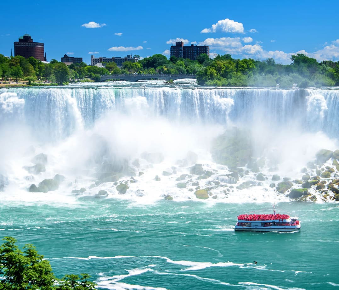 Beautiful Niagara Falls on a clear sunny day. Niagara, Canada