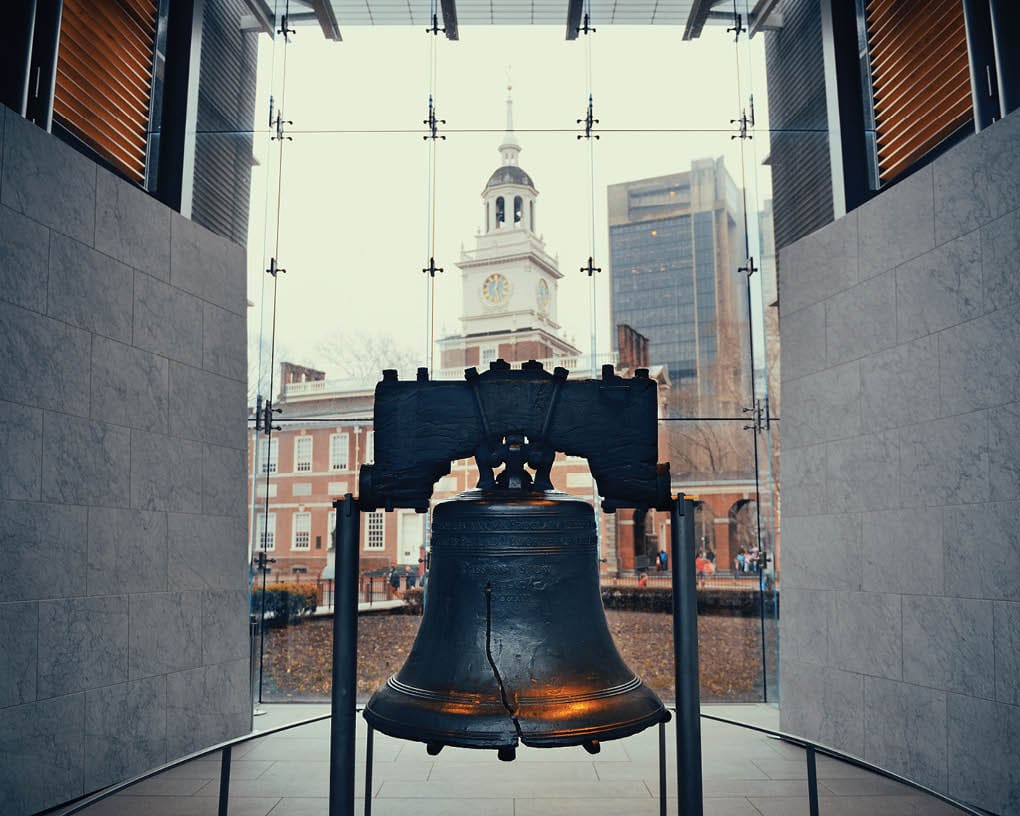 Liberty Bell and Independence Hall in Philadelphia