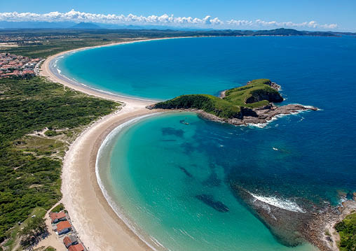 Here two beautiful beaches in the region of the lakes in the north of the state of Rio de Janeiro Praia do PerÃ  and praia das Conchas
