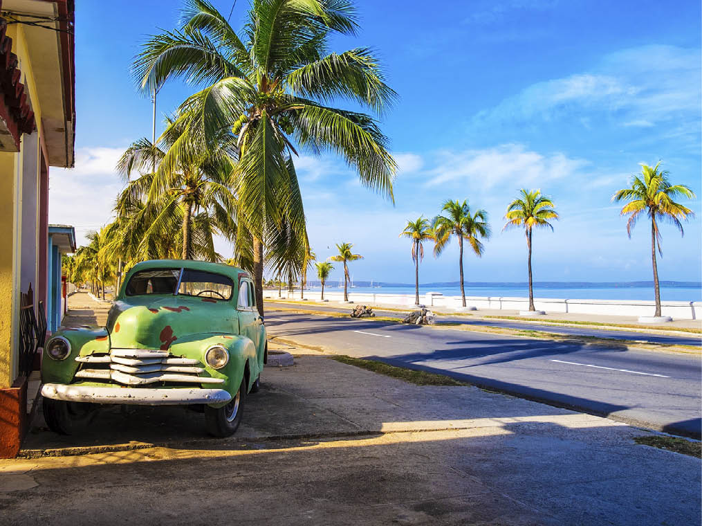 An old american car of the 50s in Cuba