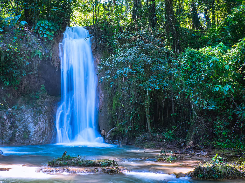 Agua Azul means  Blue Water  waterfalls in Chiapas, Mexico