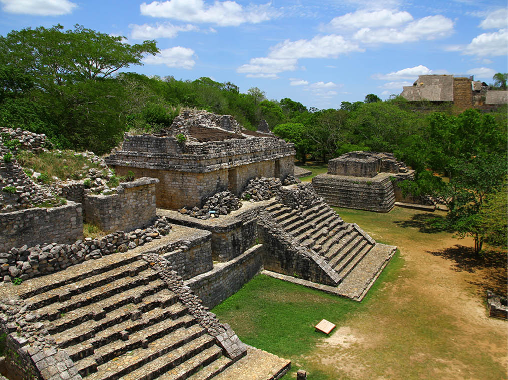 Ancient Mayan ruins at Ek-balam archaeological site in Yucatan Peninsula  Mexico  
