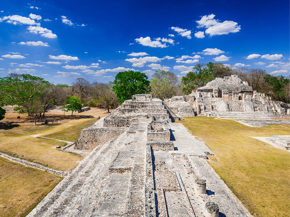 Famous Mayan city Edzna near by Campeche, Mexico - Yucatan Peninsula
