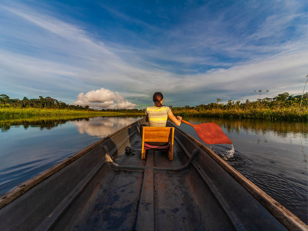 Canoeing, Rio Napo Riverside, Yasuni National Park, Ecuador, South America