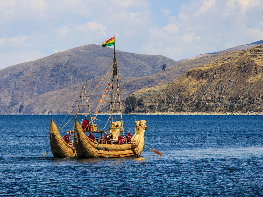 Boat on Titicaca Lake