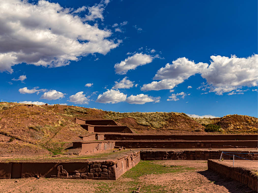 Bolivia  Tiwanaku (or Tiahuanaco) - Pre-Columbian ancient and sacred site on a list of the UNESCO World Heritage Site  The Akapana stepped pyramid