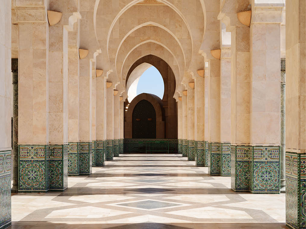 Morocco  Arcade of Hassan II Mosque in Casablanca