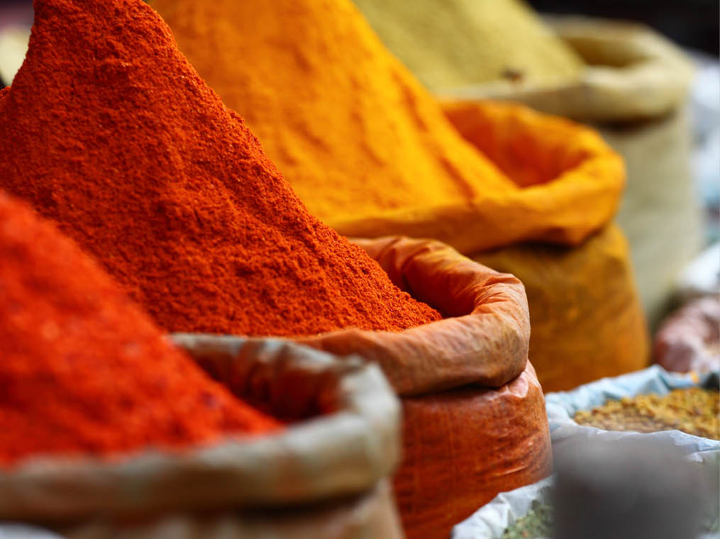 Traditional spices market in India  