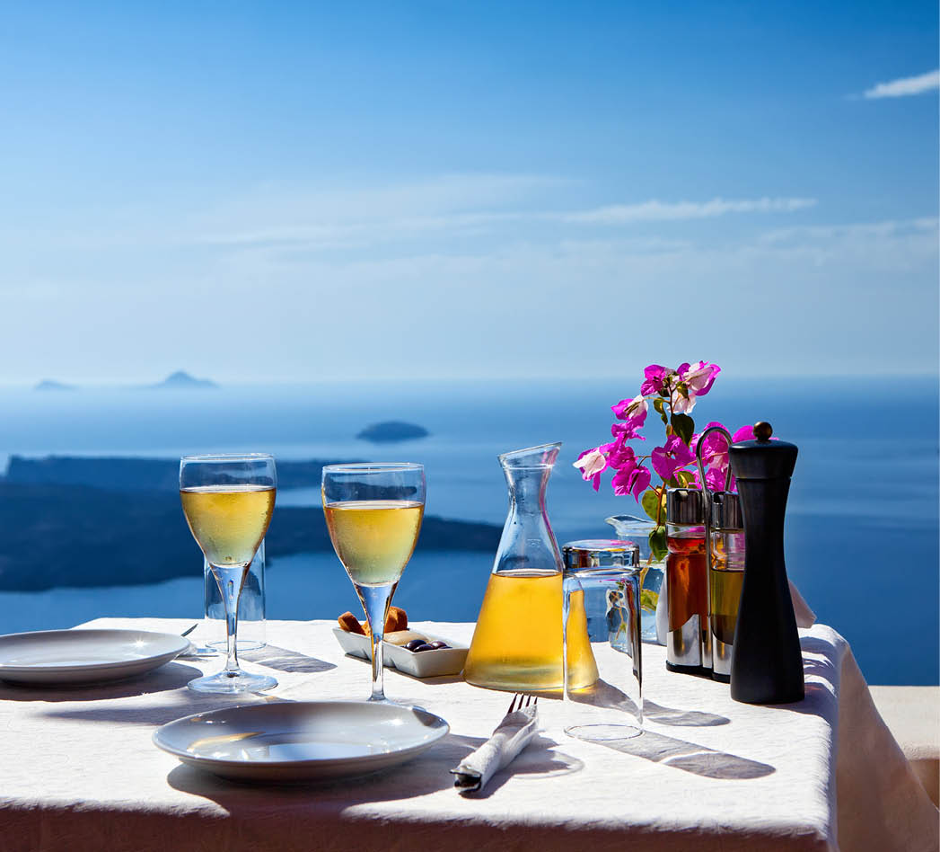 Table above sea for two  Greece, Santorini island