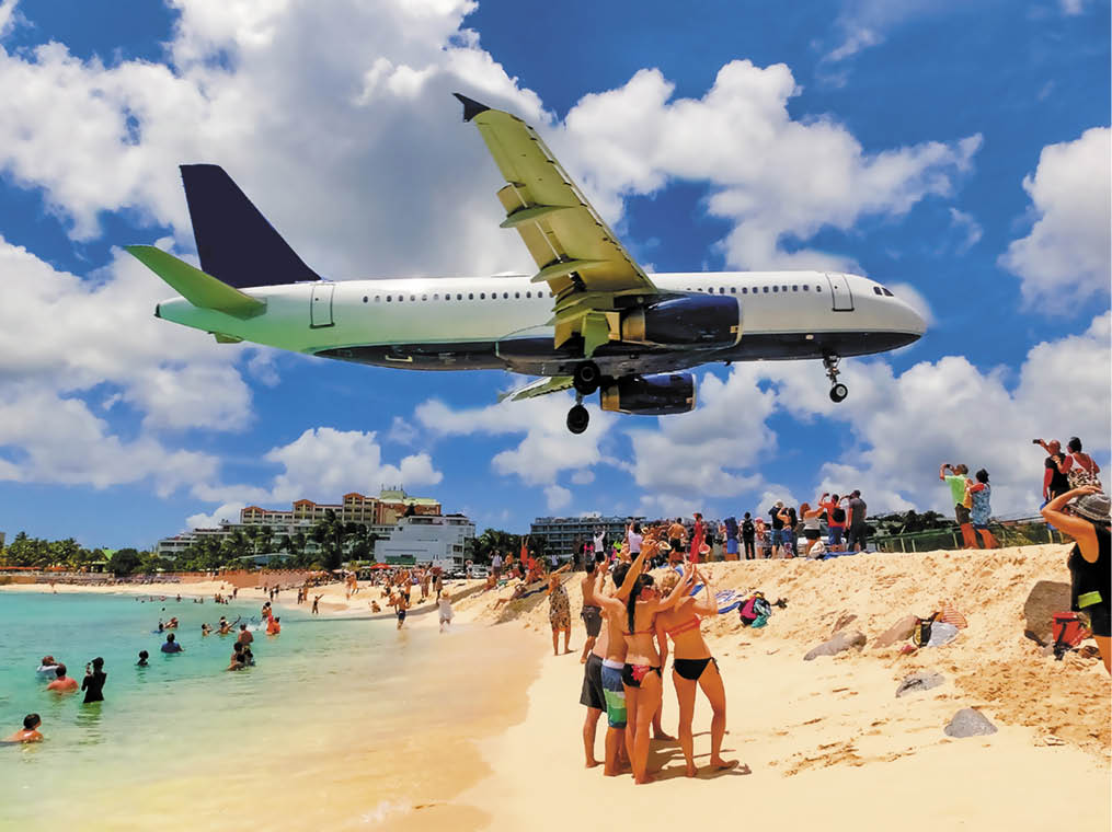 The beach at Maho Bay is one of the world's premier planespotting destinations 