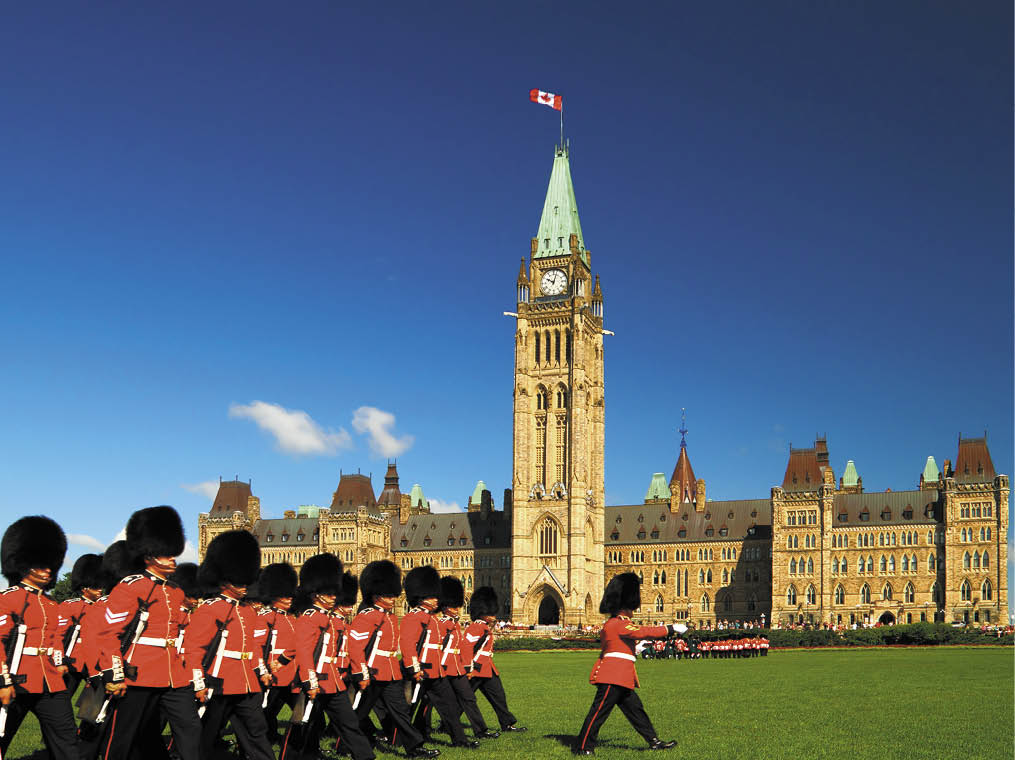 Changing of the guard ceremony on Canada's parliament hill 